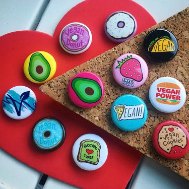 Sweet Vegan Button - The Grinning Goat